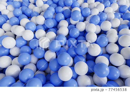 Blue and white balls or spheres background, 3d render illustration 77456538