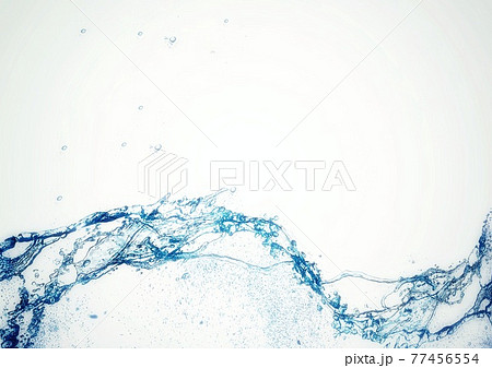 抽象的な青い波と水しぶきのイラスト 抽象的な青い波と水しぶきのイラスト 77456554