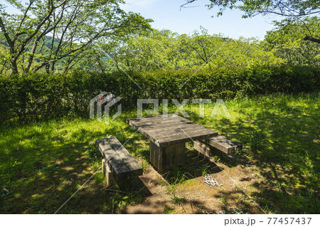 茨城県日立市十王　十王パノラマ公園のベンチ 77457437