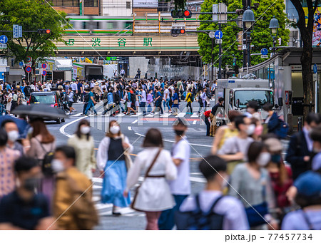 日本の東京都市景観 3度目の宣言下。渋谷には、コロナ禍前と何ら変わらない人出=5月8日 日本の東京都市景観 3度目の宣言下。渋谷には、コロナ禍前と何ら変わらない人出=5月8日 77457734