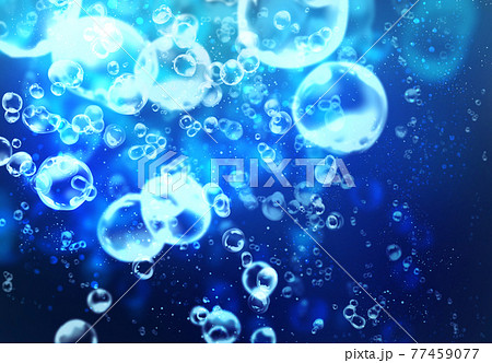 水中 気泡 涼し気な背景のイラスト素材