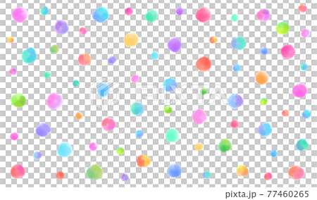 水彩で描いたカラフルなドット模様 77460265