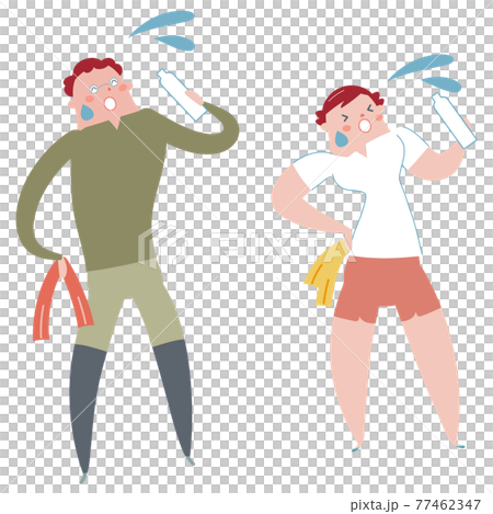 男運動員和女運動員補水的插畫素材 男運動員和女運動員補水的插畫素材 77462347