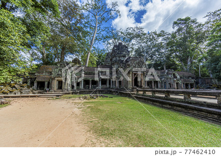 Mystical and famous ruins of Anchor Wat in Cambodia with no people in summer Mystical and famous ruins of Anchor Wat in Cambodia with no people in summer 77462410