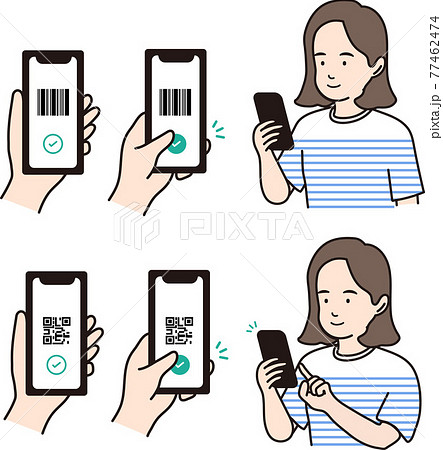 スマートフォンでオンライン決済している様子 スマートフォンでオンライン決済している様子 77462474