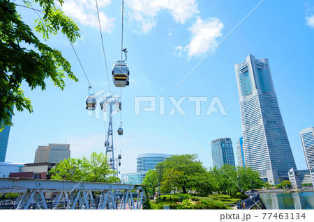 《横浜市》快晴のみなとみらい 常設都市型ロープウェイ 77463134