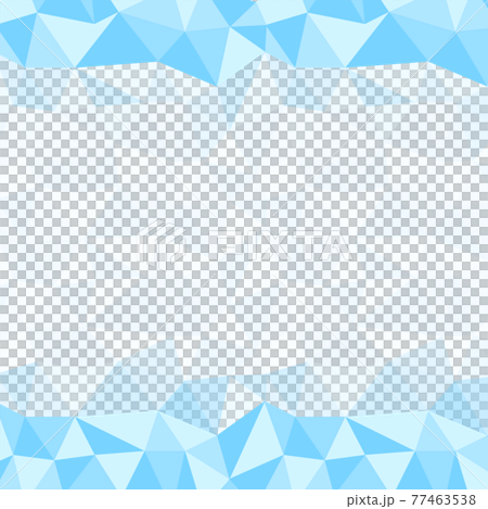 幾何学模様 ポリゴン柄明るいカラーのフレーム素材 寒色系のイラスト素材