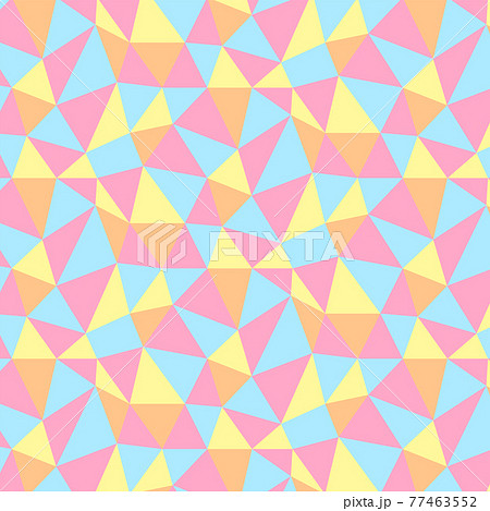 幾何学模様 ポリゴン柄明るいカラーのシームレスパターン背景素材 ピンクのイラスト素材