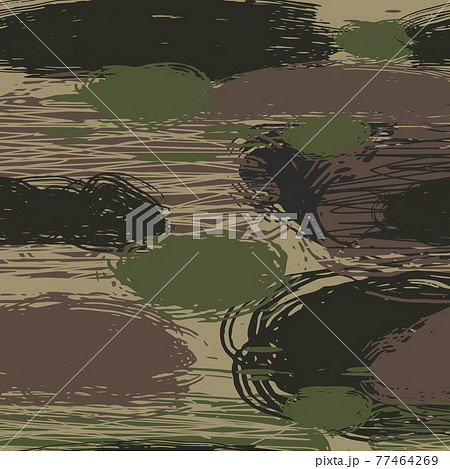 Seamless Brush Stroke Camouflage Pattern 77464269