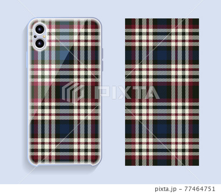 Smartphone cover design vector mockup. Template geometric pattern for mobile phone back part. Flat design. 77464751