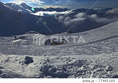 View from the Zwerenalp piste to the kanzelwand descent View from the Zwerenalp piste to the kanzelwand descent 77465183