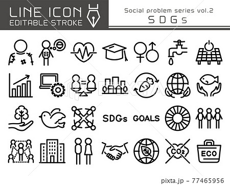 ラインアイコン 社会問題シリーズvol 2 Sdgsのイラスト素材