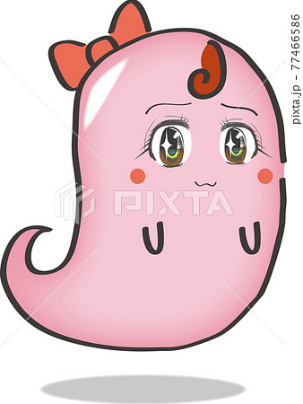 目がキラキラしたピンクのおばけ 目がキラキラしたピンクのおばけ 77466586