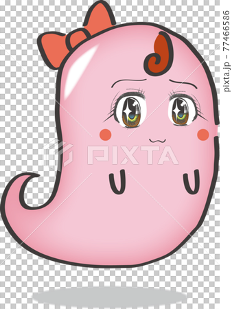 目がキラキラしたピンクのおばけ 目がキラキラしたピンクのおばけ 77466586