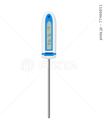 Thermometer icon. Measuring body temperature in vector. Electronic thermometer main prevention coronavirus. Design template of digital thermometer showing temperature Thermometer icon. Measuring body temperature in vector. Electronic thermometer main prevention coronavirus. Design template of digital thermometer showing temperature 77466651