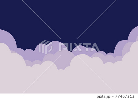 背景 素材 夜空 雲 ハロウィン風 シンプルのイラスト素材