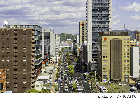 岡山市役所から市役所筋を望む 岡山県岡山市の写真素材