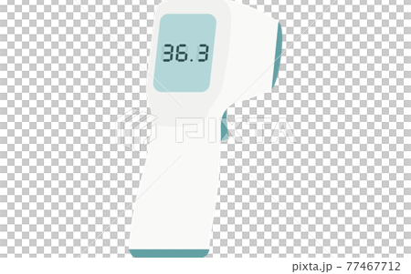 Image of measuring body temperature with a non-contact thermometer Image of measuring body temperature with a non-contact thermometer 77467712
