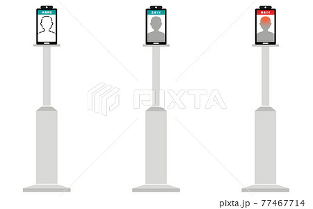 スマホを利用した非接触型体温測定の画面のセット 77467714