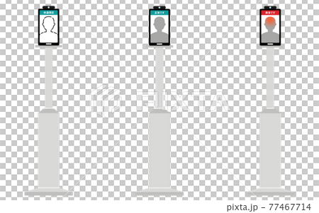 スマホを利用した非接触型体温測定の画面のセット 77467714