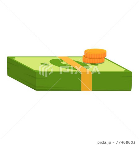 Bank cash pile icon, cartoon style 77468603