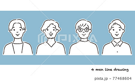 成人男性の正面のセットイラスト 成人男性の正面のセットイラスト 77468604