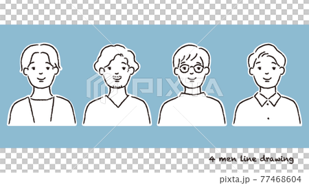 成人男性の正面のセットイラスト 成人男性の正面のセットイラスト 77468604