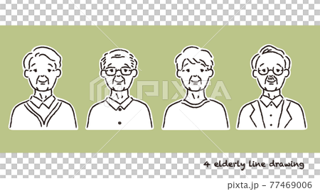 シニア男性の正面のセットイラスト 77469006