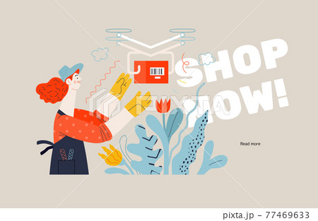 Discounts, sale, promotion, web template. Flat vector 77469633