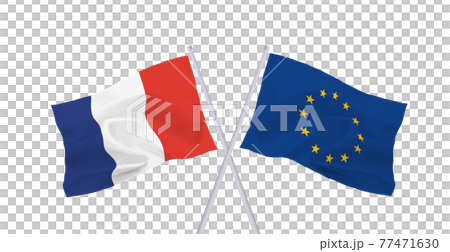 EUとフランスの旗 77471630