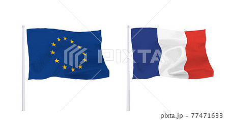 EUとフランスの旗 EUとフランスの旗 77471633
