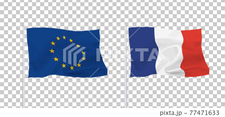 EUとフランスの旗 EUとフランスの旗 77471633