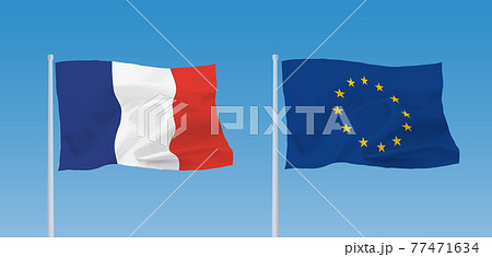 EUとフランスの旗 EUとフランスの旗 77471634
