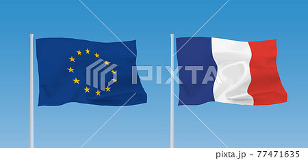 EUとフランスの旗 EUとフランスの旗 77471635