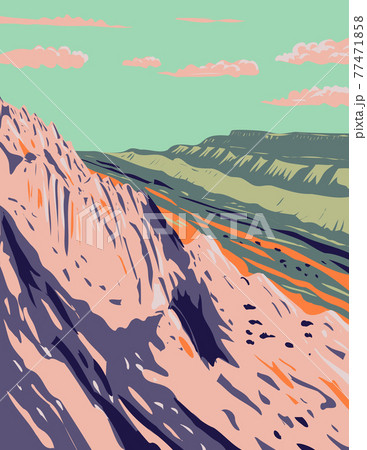 Waterpocket Fold in the Strike Valley Located in Capitol Reef National Park in South-Central Utah WPA Poster Art Waterpocket Fold in the Strike Valley Located in Capitol Reef National Park in South-Central Utah WPA Poster Art 77471858