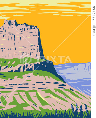Scotts Bluff National Monument Located near the City of Gering in Nebraska Along the North Platte River WPA Poster 77471881
