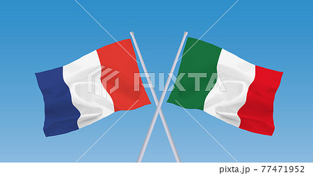 イタリアとフランスの国旗のイラスト素材