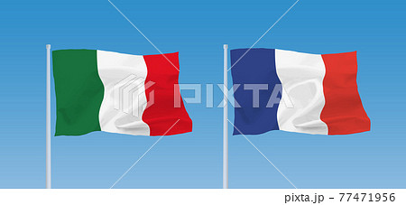 イタリアとフランスの国旗 77471956
