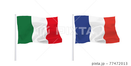 イタリアとフランスの国旗 イタリアとフランスの国旗 77472013