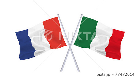 イタリアとフランスの国旗 イタリアとフランスの国旗 77472014