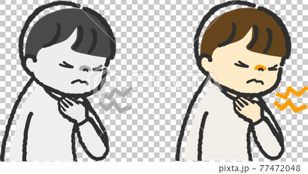喉が痛い子どものイラスト 77472048