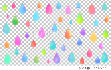 水彩で描いたカラフルな雫模様 水彩で描いたカラフルな雫模様 77472338