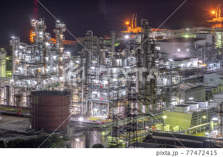 光芒の楼閣 大竹市工場夜景 光芒の楼閣 大竹市工場夜景 77472415