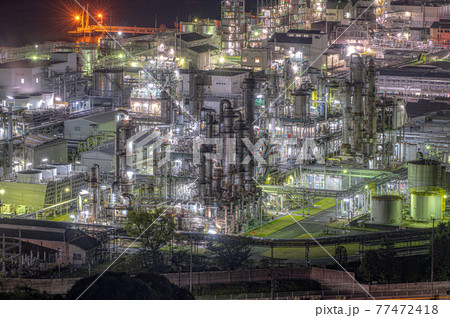 光芒の楼閣 大竹市工場夜景 光芒の楼閣 大竹市工場夜景 77472418