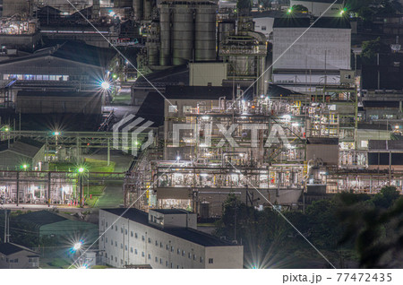 光芒の楼閣 大竹市工場夜景 光芒の楼閣 大竹市工場夜景 77472435
