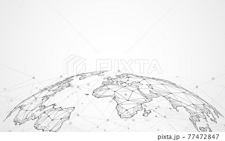 Global network connection. World map point and line composition concept of global business. Vector Illustration 77472847