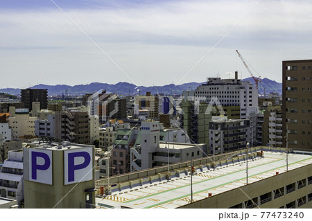 岡山市役所から南部方面を望む　岡山県岡山市 77473240