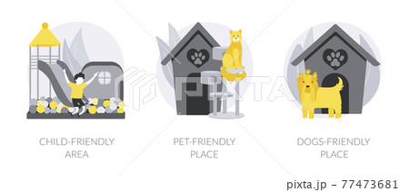 Inclusive public places abstract concept vector illustrations. 77473681