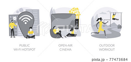 Outdoor and public facilities abstract concept vector illustrations. 77473684