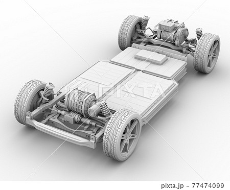 電気自動車用のプラットフォーム構造のクレイレンダリングイメージ 77474099